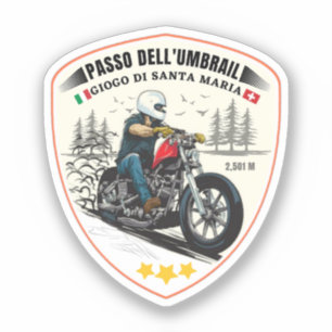 Umbrail passeert grensalpen Italië-Zwitserland Sticker