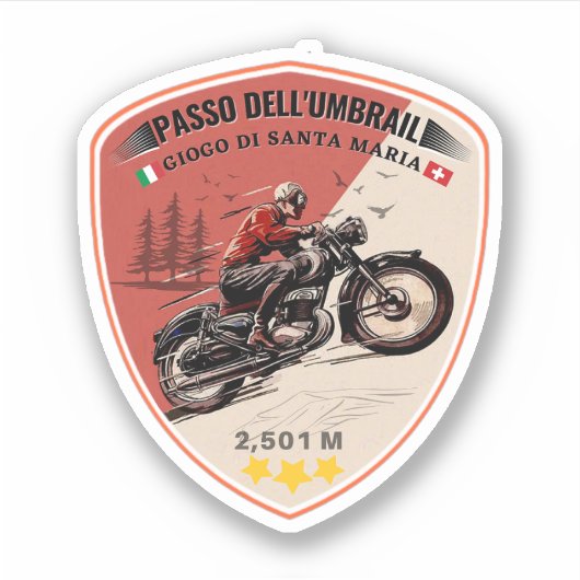Umbrail passeert grensalpen Italië-Zwitserland Sticker (Voorkant)