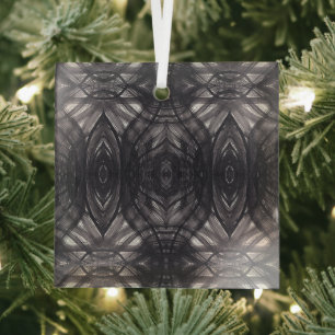 Umbral Zwarte Abstracte Aquarel Kunst Glas Ornament