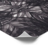 Umbral Zwarte Abstracte Aquarel Kunst Poster (Hoek)