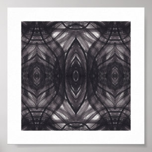 Umbral Zwarte Abstracte Aquarel Kunst Poster