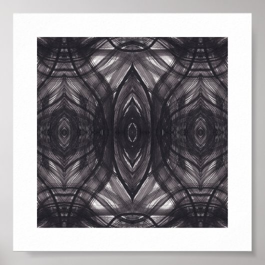 Umbral Zwarte Abstracte Aquarel Kunst Poster (Voorkant)