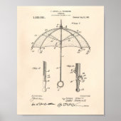 Umbrella 1912 Patent Art Old Peper Poster (Voorkant)