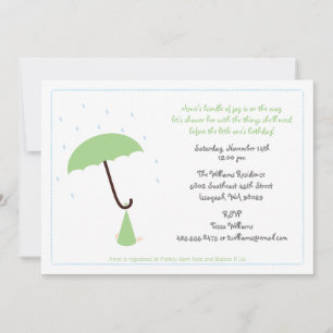 Umbrella Baby shower Invitation Kaart