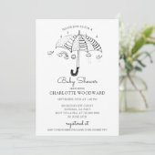 Umbrella Baby shower Invitation Kaart (Staand voorkant)