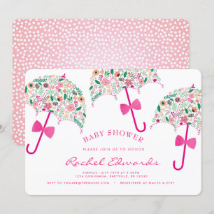 Umbrella Baby shower Invitation Kaart