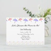 Umbrella Baby shower Invitation Kaart (Staand voorkant)