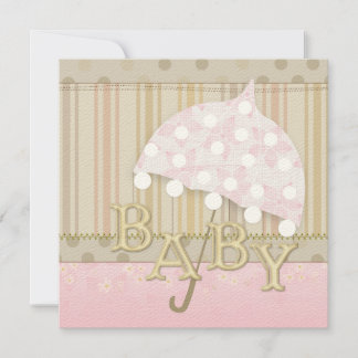 Umbrella Baby Shower-uitnodigingen Kaart