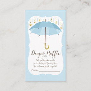 Umbrella Baby Sprinkle Blue Diaper Raffle Ticket Informatiekaartje