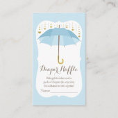 Umbrella Baby Sprinkle Blue Diaper Raffle Ticket Informatiekaartje (Voorkant)