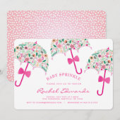 Umbrella Baby Sprinkle Invitation Kaart (Voorkant / Achterkant)