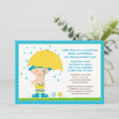 Umbrella Baby Sprinkle Shower Blue voor Boy Kaart (Staand voorkant)