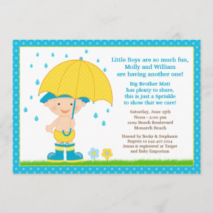 Umbrella Baby Sprinkle Shower Blue voor Boy Kaart