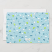 Umbrella Baby Sprinkle Shower Invitation Boy Kaart (Achterkant)