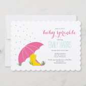 Umbrella & Boots Baby Sprinkle Shower Uitnodiging (Voorkant)