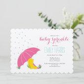 Umbrella & Boots Baby Sprinkle Shower Uitnodiging (Staand voorkant)
