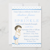Umbrella Boy Sprinkle Baby shower Kaart (Achterkant)
