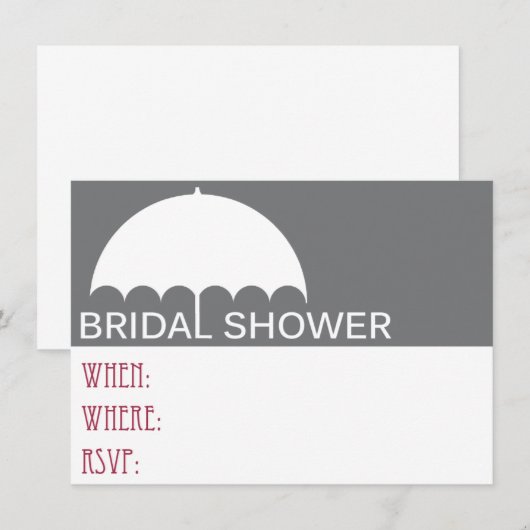 Umbrella Bridal Shower Kaart (Voorkant / Achterkant)