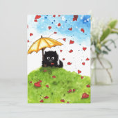 Umbrella Cat Hearts beroemd gemaakt door Bihrle Kaart (Staand voorkant)