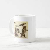 Umbrella Cat Parade Cat Artwork van Louis Wain Koffiemok (Voorkant links)