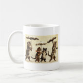 Umbrella Cat Parade Cat Artwork van Louis Wain Koffiemok (Links)
