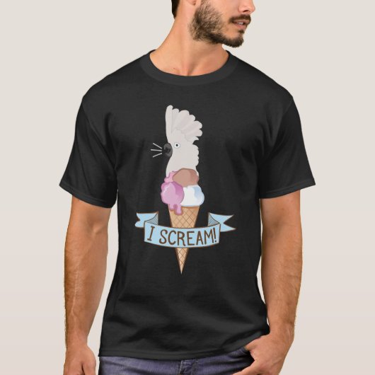 Umbrella Cockato Ice Cream Parrot T-shirt (Voorkant)