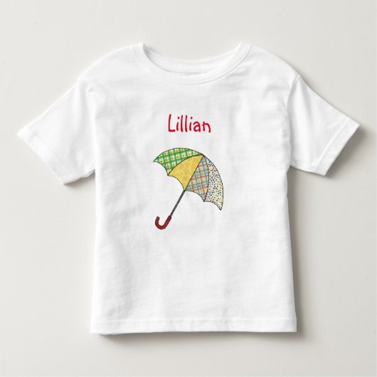 Umbrella Custom Name Toddler Dress Kinder Shirts (Voorkant)