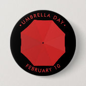 Umbrella Day, Red Ronde Button 7,6 Cm (Voorkant)
