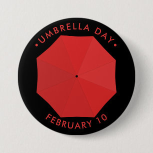 Umbrella Day, Red Ronde Button 7,6 Cm