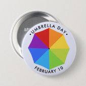Umbrella Day, regenboog Ronde Button 7,6 Cm (Voorkant /achterkant)