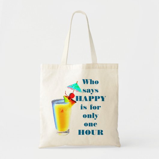 Umbrella Drink Happy Hour Humor Tote Bag (Voorkant)
