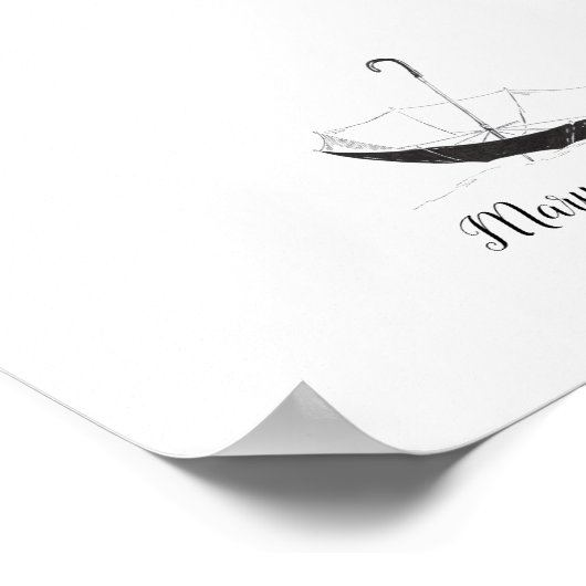 Umbrella Fingerprint Guestbook Poster (Hoek)