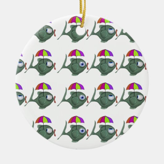 Umbrella Fish Keramisch Ornament (Voorkant)