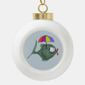 Umbrella Fish Keramische Bal Ornament (Voorkant)