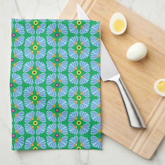 Umbrella Flowers Kitchen Towel Theedoek (Quarter Fold)