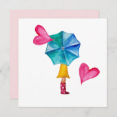 Umbrella Girl in Love Waterverf (Voorkant / Achterkant)