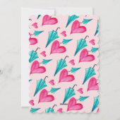 Umbrella Girl Waterverf Hearts Feestdagenkaart (Achterkant)