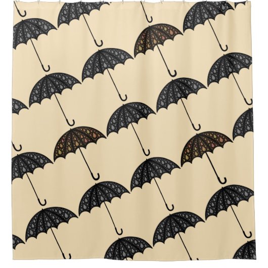 Umbrella Golden Gray Stylistic Douchegordijn (Voorkant)