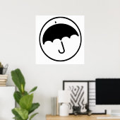 Umbrella in cirkel poster (Thuiskantoor)