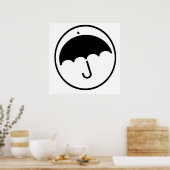 Umbrella in cirkel poster (Keuken)
