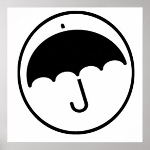 Umbrella in cirkel poster