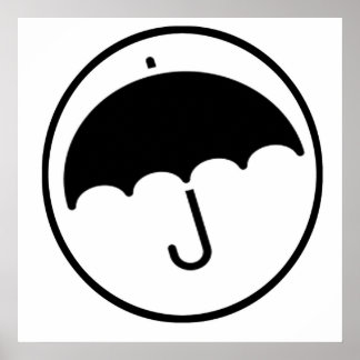 Umbrella in cirkel poster