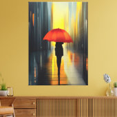 Umbrella in Red Canvas Print (Insitu (Woonkamer))