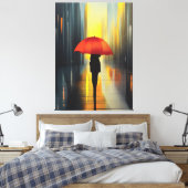 Umbrella in Red Canvas Print (Insitu (Slaapkamer))