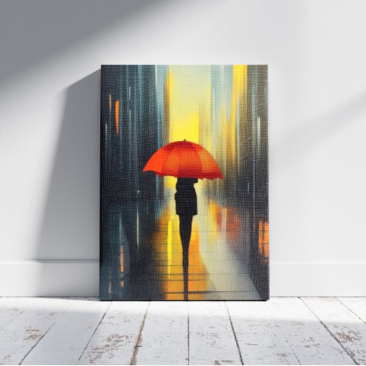 Umbrella in Red Canvas Print