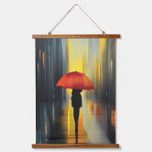 Umbrella in Red Wall Tapestry Hangend Wandkleed (Voorkant)