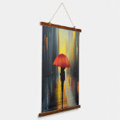 Umbrella in Red Wall Tapestry Hangend Wandkleed (Gebogen)
