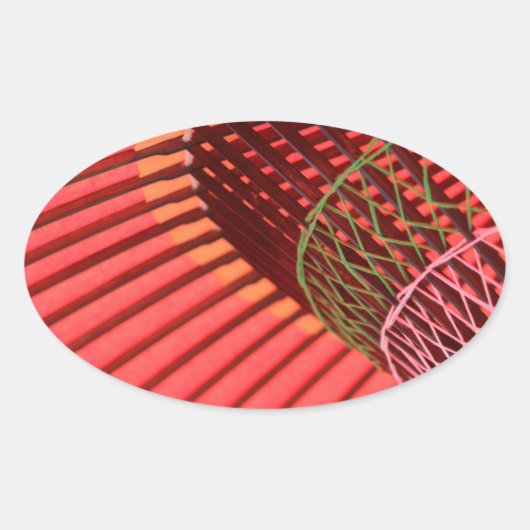 Umbrella Japanse paraplu Ovale Sticker (Voorkant)