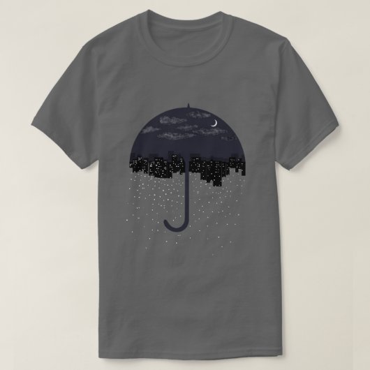 Umbrella Lights Rain Art T-Shirt (Design voorkant)