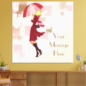 Umbrella Mode Model Wrapped Canvas Afdruk (Insitu (Woonkamer))